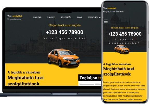 Taxi weboldal