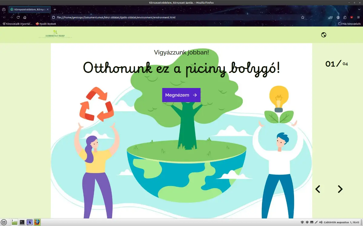 Környezetvédelem weboldal